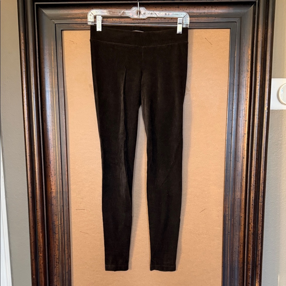 Vince Brown Ribbed Stretch Velour Legging